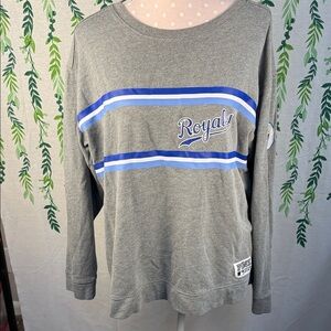 PINK Victoria's Secret Gray and Blue KC Royals Sweatshirt B4